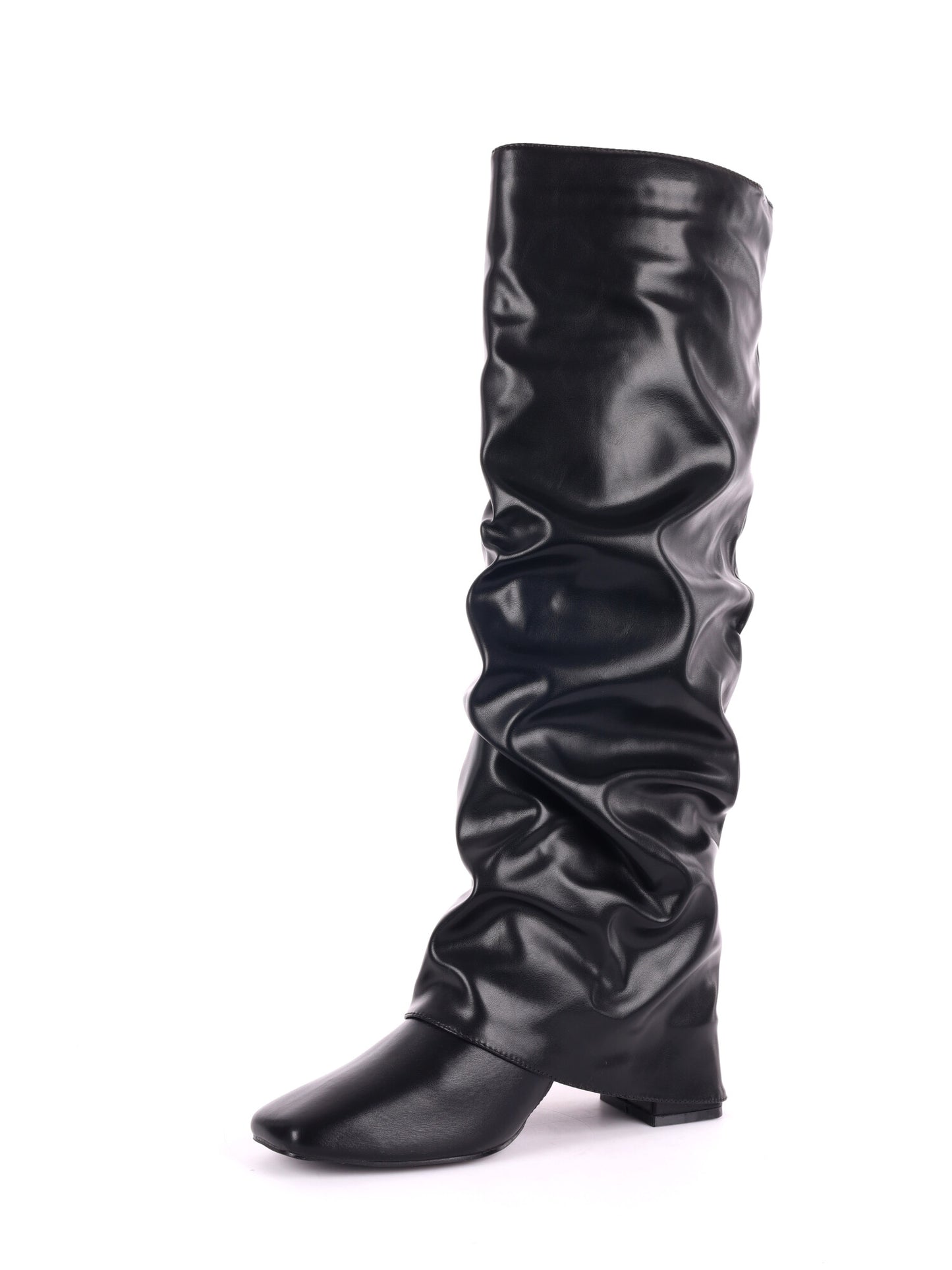 STIVALE CON RISVOLTO ARRICCIATO CLYO' DA DONNA NERO