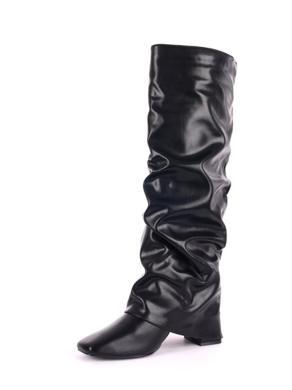 STIVALE CON RISVOLTO ARRICCIATO CLYO' DA DONNA NERO