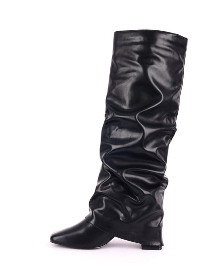 STIVALE CON RISVOLTO ARRICCIATO CLYO' DA DONNA NERO