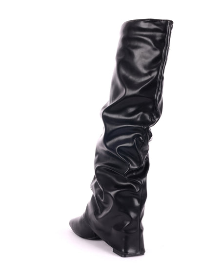 STIVALE CON RISVOLTO ARRICCIATO CLYO' DA DONNA NERO