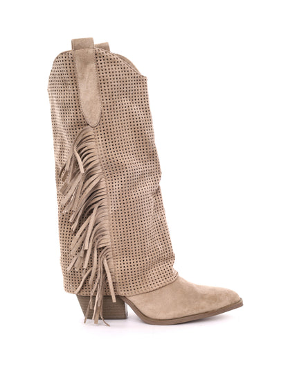 Stivaletti donna Clyo' in kaki con stile western e casual