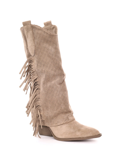 Stivaletti donna Clyo' in kaki con stile western e casual