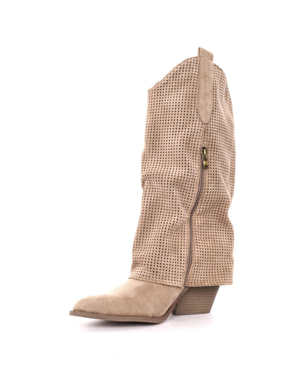 Stivaletti donna Clyo' in kaki con stile western e casual
