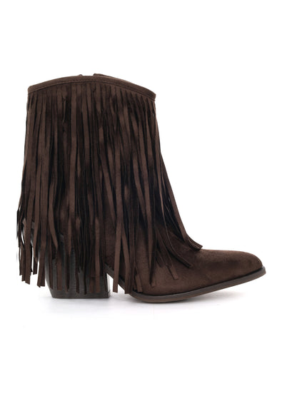 Stivaletto donna marrone in cuoio Clyo' per primavera ed estate