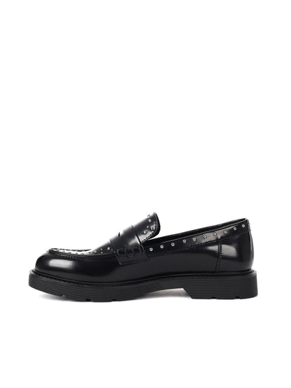 MOCASSINO CON BORCHIE CLYO' DA DONNA NERO