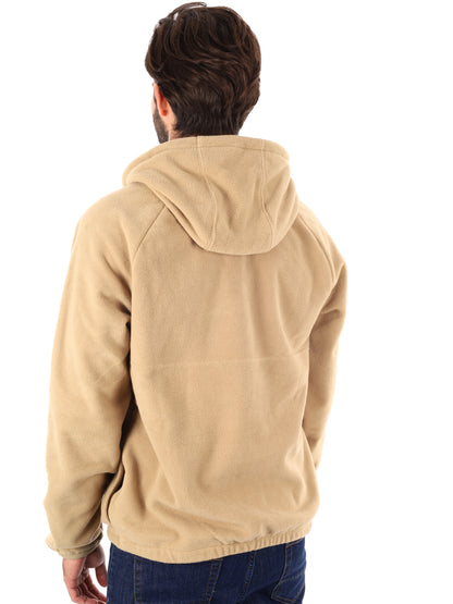 FELPA IN PILE 1/2 CON CAPPUCCIO NIKE DA UOMO BEIGE