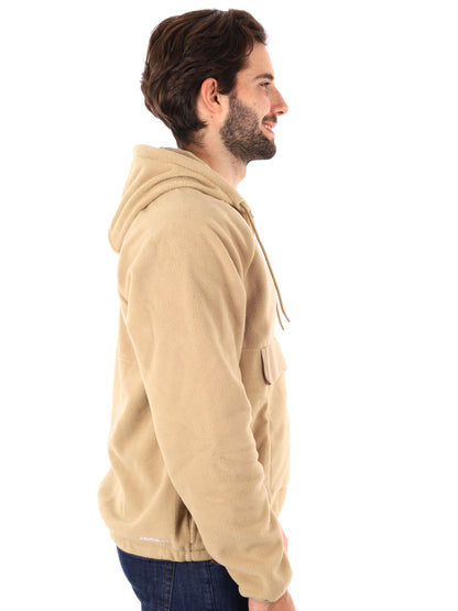 FELPA IN PILE 1/2 CON CAPPUCCIO NIKE DA UOMO BEIGE