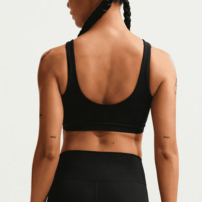 Nike One, canotta sportiva imbottita da donna in nero