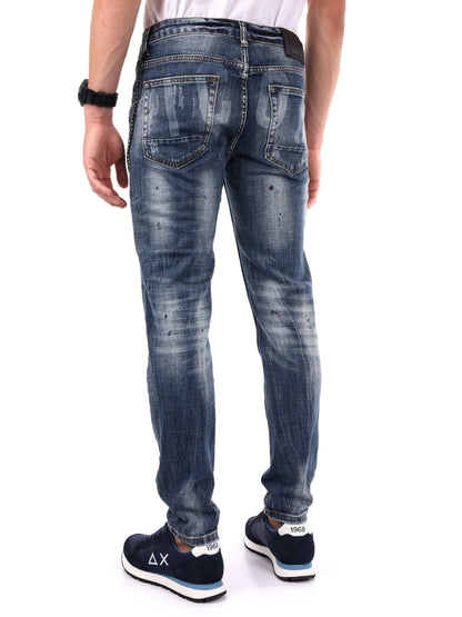 JEANS SLIM CON LOGO SUIL RETRO ICON DA UOMO BLU DENIM