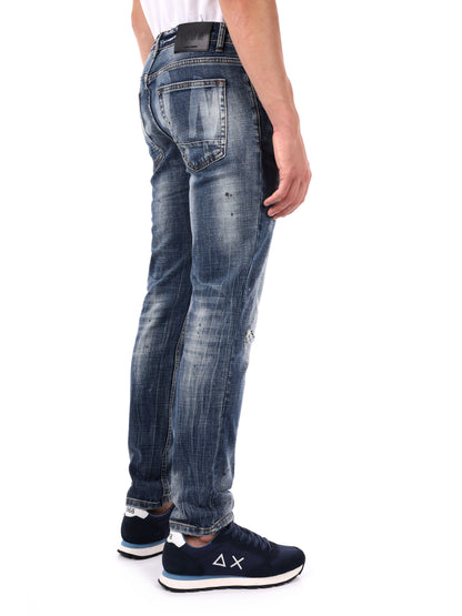 JEANS SLIM CON LOGO SUIL RETRO ICON DA UOMO BLU DENIM