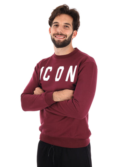 FELPA GIROCOLLO ICON DA UOMO BORDEAUX