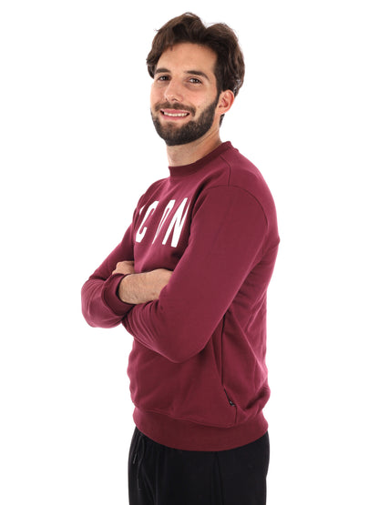 FELPA GIROCOLLO ICON DA UOMO BORDEAUX