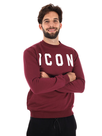 FELPA GIROCOLLO ICON DA UOMO BORDEAUX
