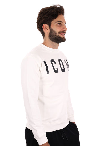 FELPA GIROCOLLO ICON DA UOMO BIANCO