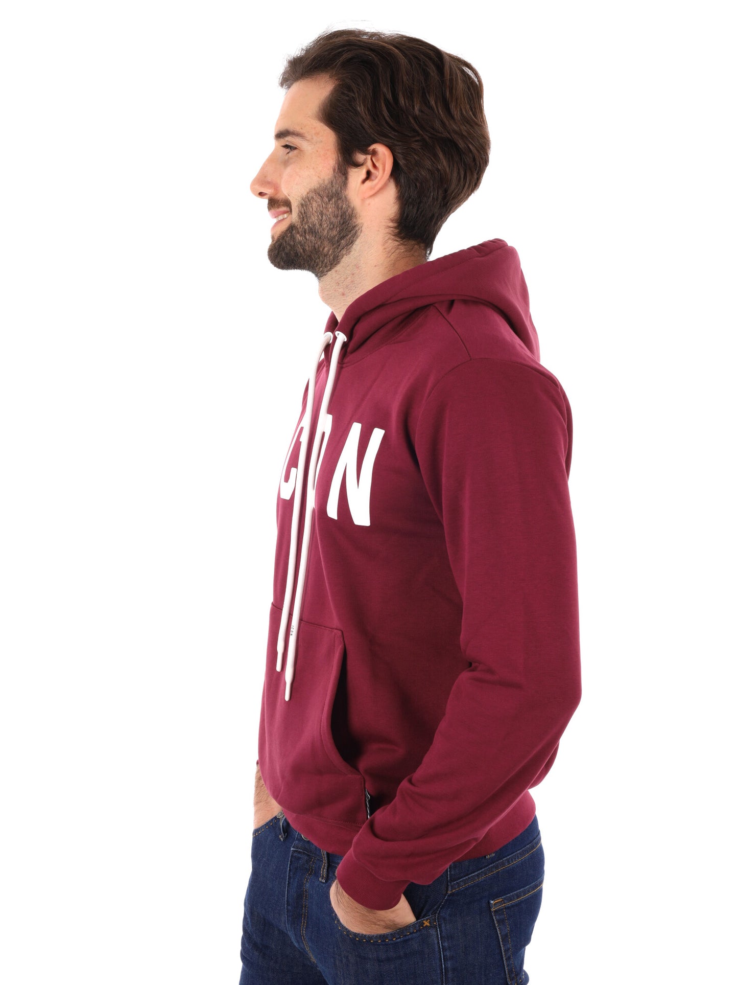 FELPA CON CAPPUCCIO ICON DA UOMO BORDEAUX