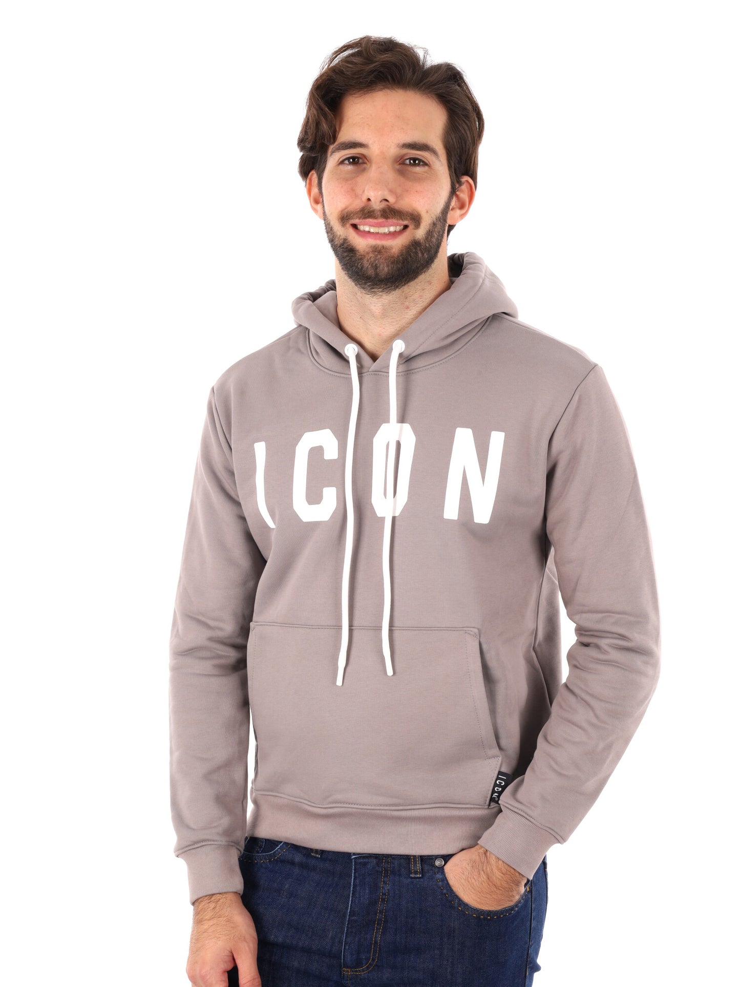 FELPA CON CAPPUCCIO ICON DA UOMO FERRO