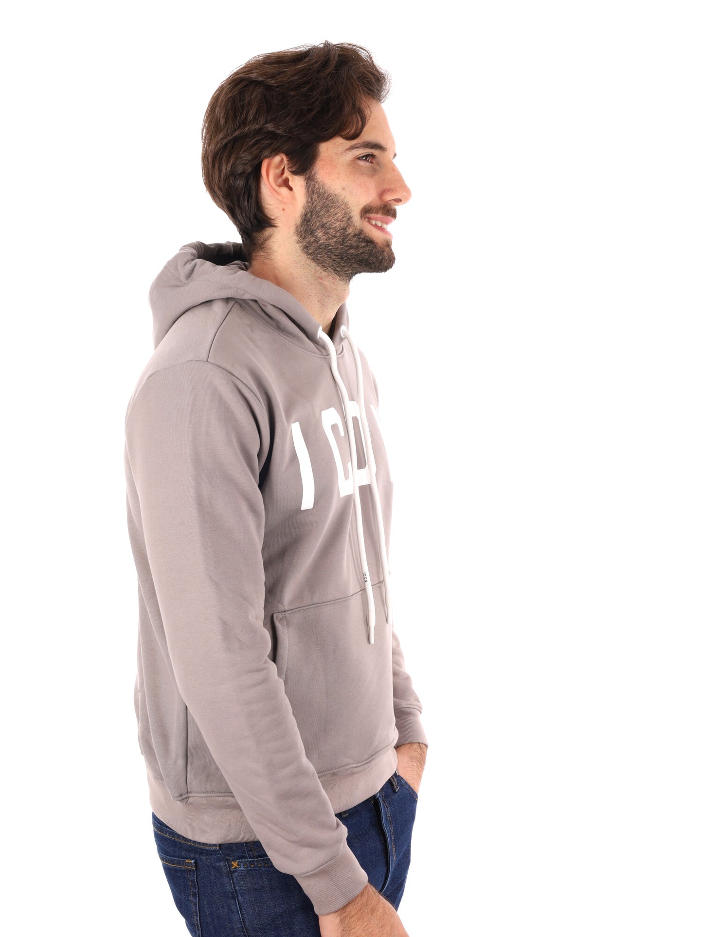 FELPA CON CAPPUCCIO ICON DA UOMO FERRO