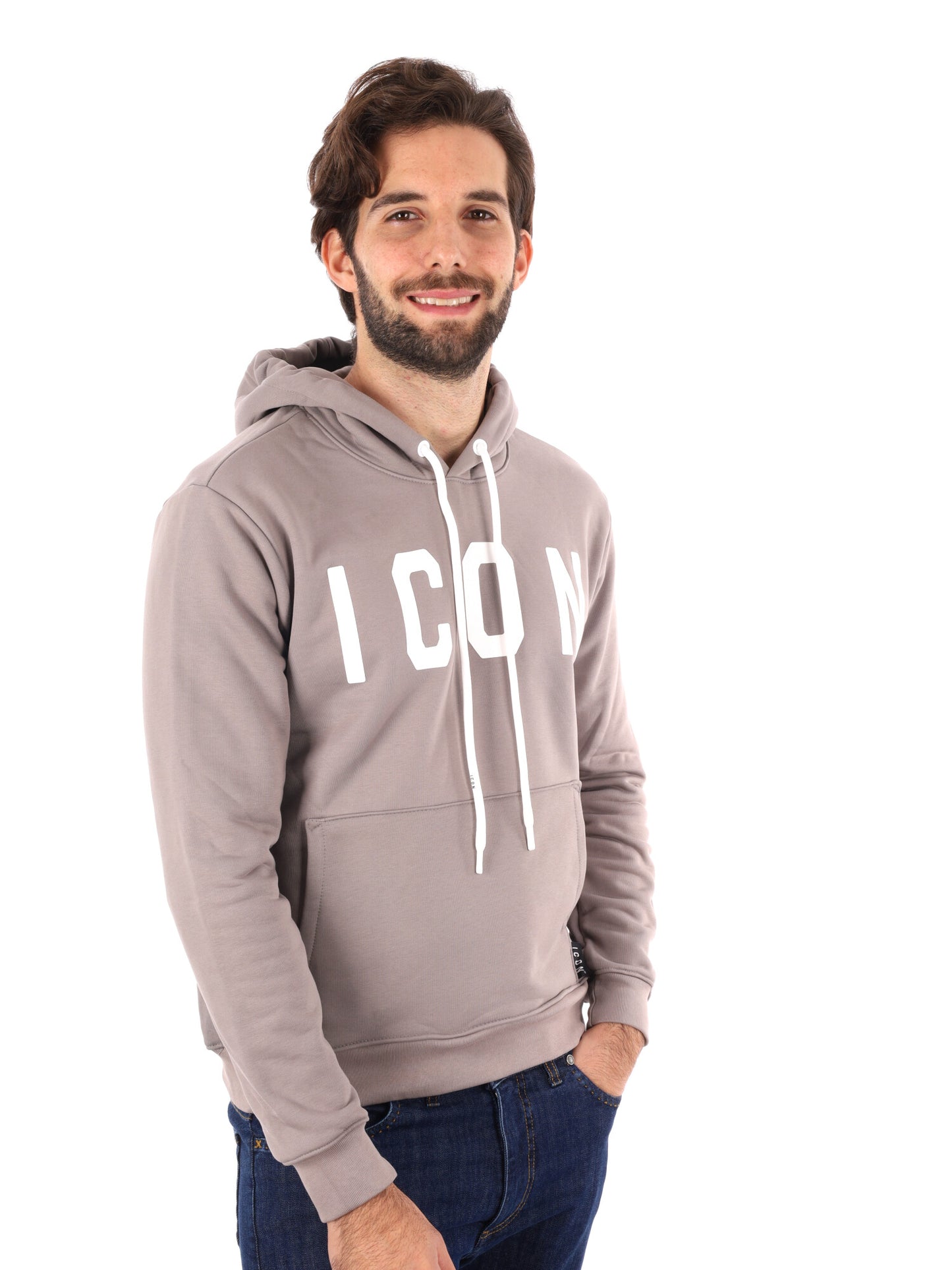 FELPA CON CAPPUCCIO ICON DA UOMO FERRO