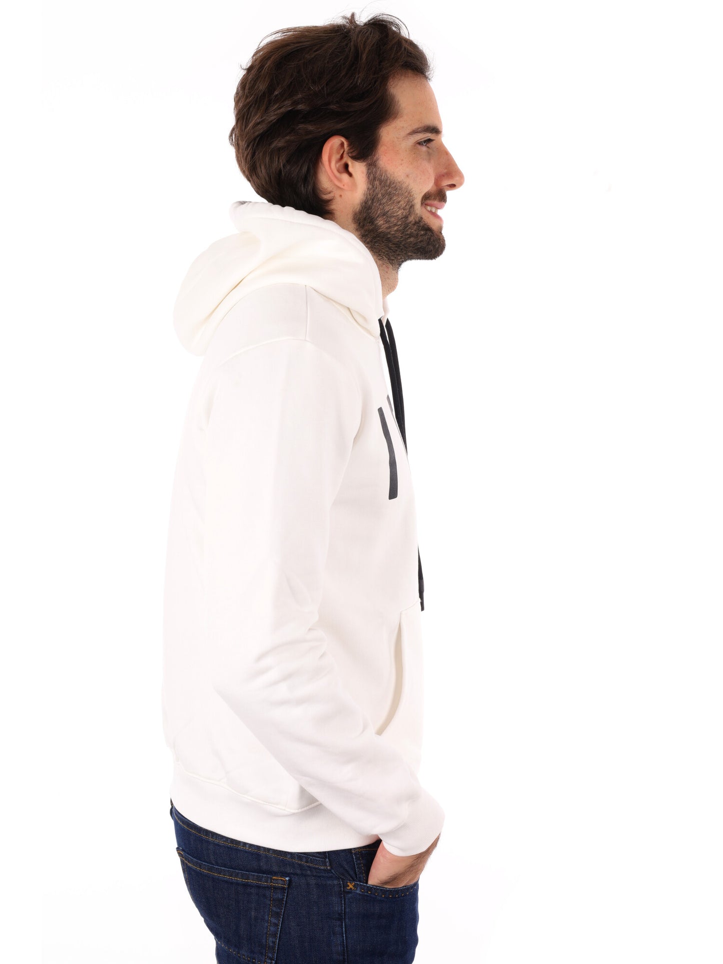FELPA CON CAPPUCCIO ICON DA UOMO BIANCO
