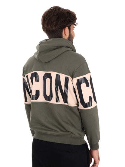 FELPA CAPPUCCIO ICON DA UOMO VERDE