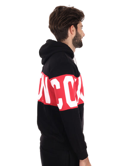 FELPA CAPPUCCIO ICON DA UOMO NERO