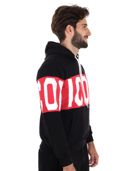 FELPA CAPPUCCIO ICON DA UOMO NERO