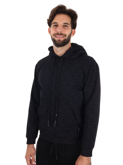 FELPA MONOGRAM ALL OVER ICON DA UOMO NERO