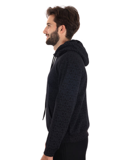 FELPA MONOGRAM ALL OVER ICON DA UOMO NERO