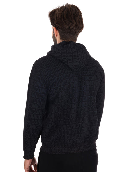 FELPA MONOGRAM ALL OVER ICON DA UOMO NERO