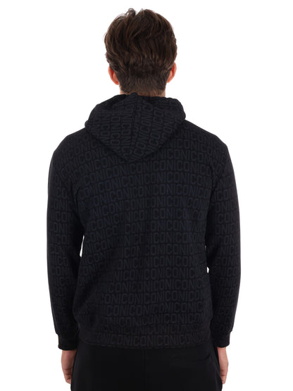FELPA MONOGRAM ALL OVER ICON DA UOMO NERO