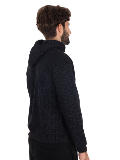 FELPA MONOGRAM ALL OVER ICON DA UOMO NERO
