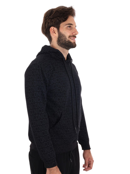 FELPA MONOGRAM ALL OVER ICON DA UOMO NERO