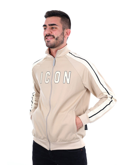 FELPA FULL ZIP ICON DA UOMO AVORIO