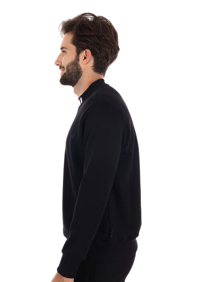 FELPA CON COLLETTO LOGATO ICON DA UOMO NERO