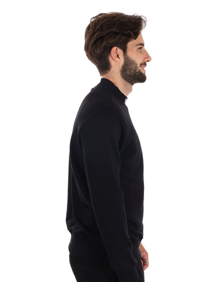FELPA CON COLLETTO LOGATO ICON DA UOMO NERO