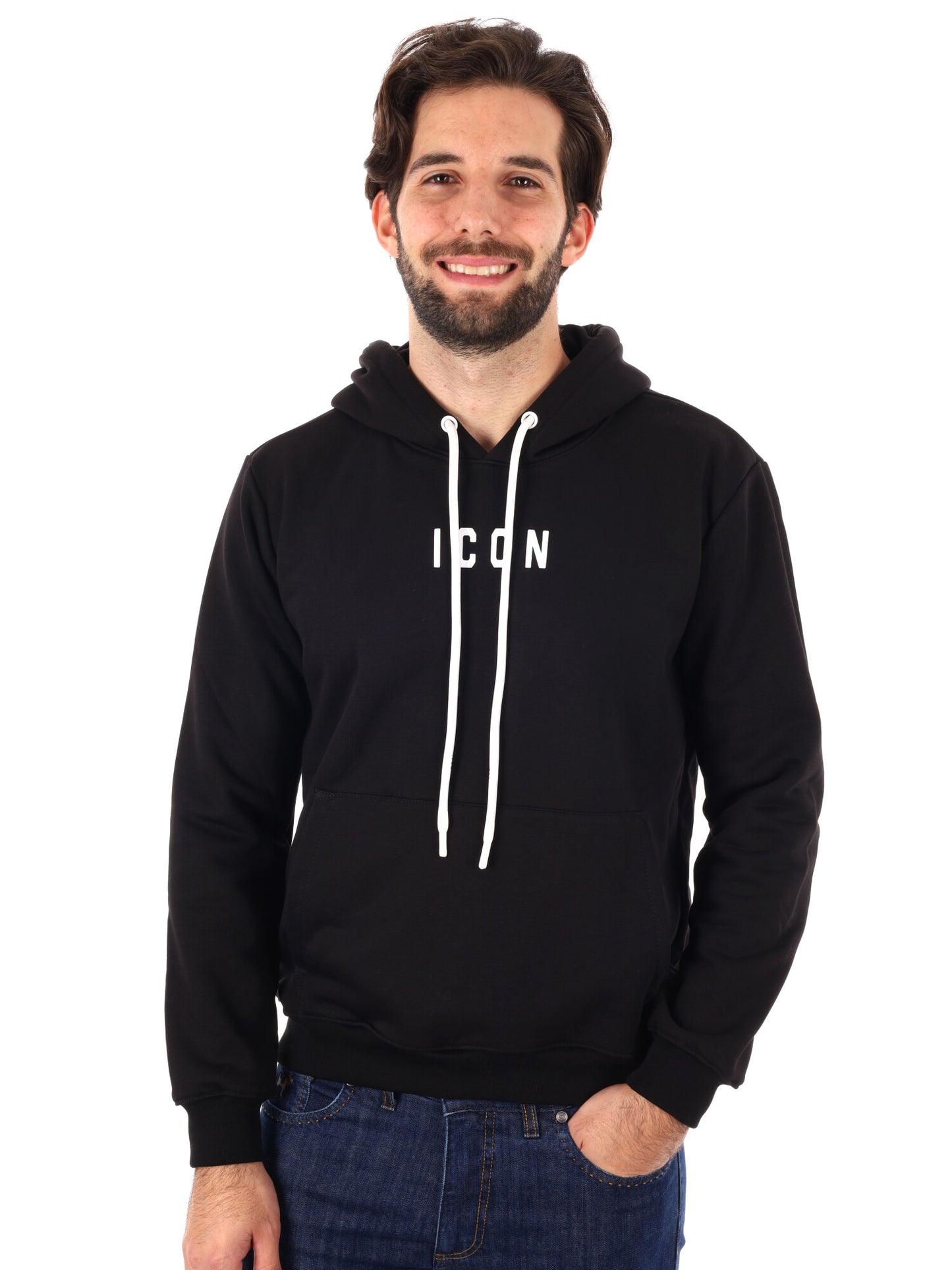 FELPA CON CAPPUCCIO ICON DA UOMO NERO