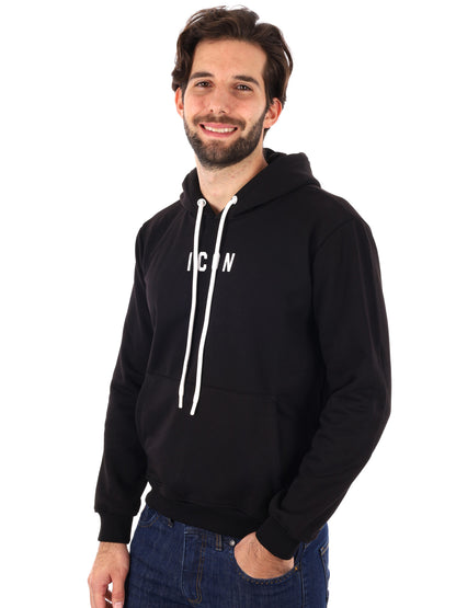 FELPA CON CAPPUCCIO ICON DA UOMO NERO