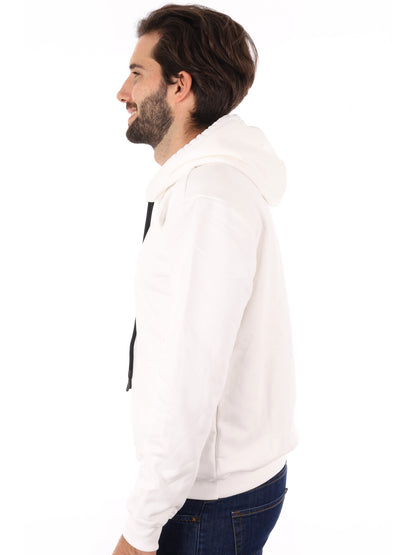 FELPA CON CAPPUCCIO ICON DA UOMO BIANCO