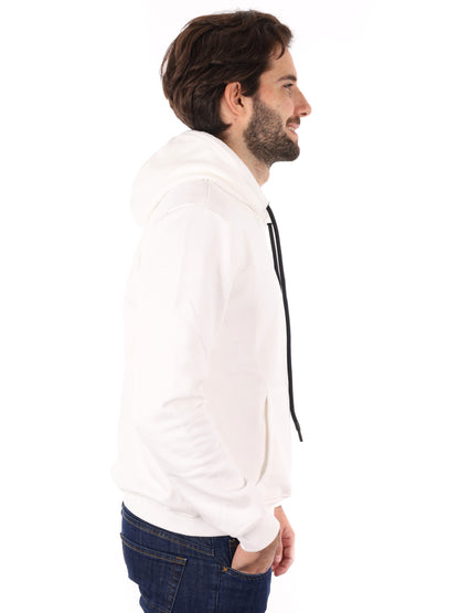 FELPA CON CAPPUCCIO ICON DA UOMO BIANCO