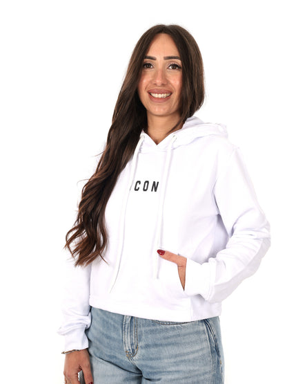 Felpa crop Icon multicolore da donna fresca e di tendenza
