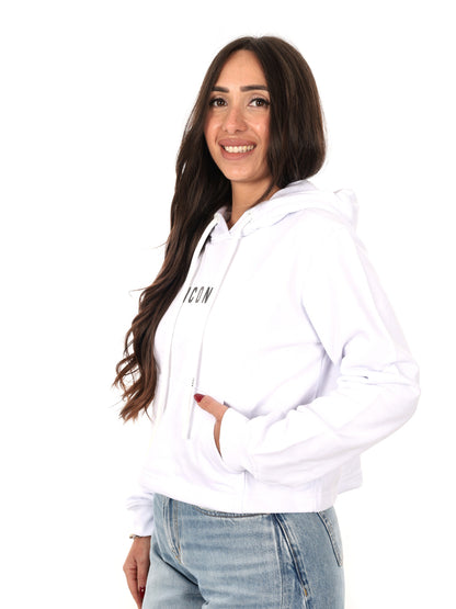 Felpa crop Icon multicolore da donna fresca e di tendenza