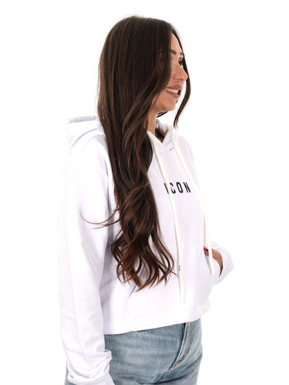 Felpa crop Icon multicolore da donna fresca e di tendenza