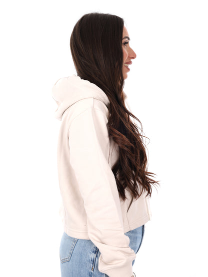 Felpa crop bianca da donna Icon per primavera estate
