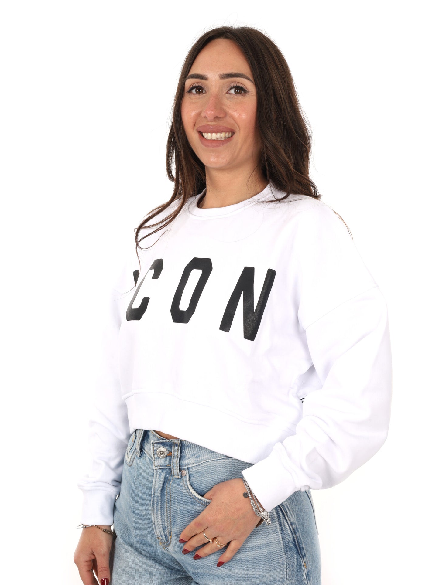 Felpa crop donna Icon multicolore primavera estate