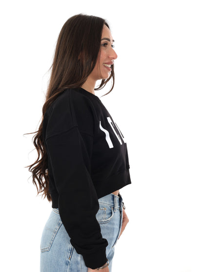 Felpa crop donna Icon multicolore per primavera estate