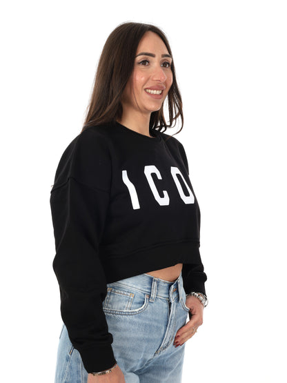 Felpa crop donna Icon multicolore per primavera estate