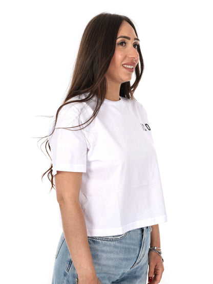 Icon t-shirt crop multicolore da donna
