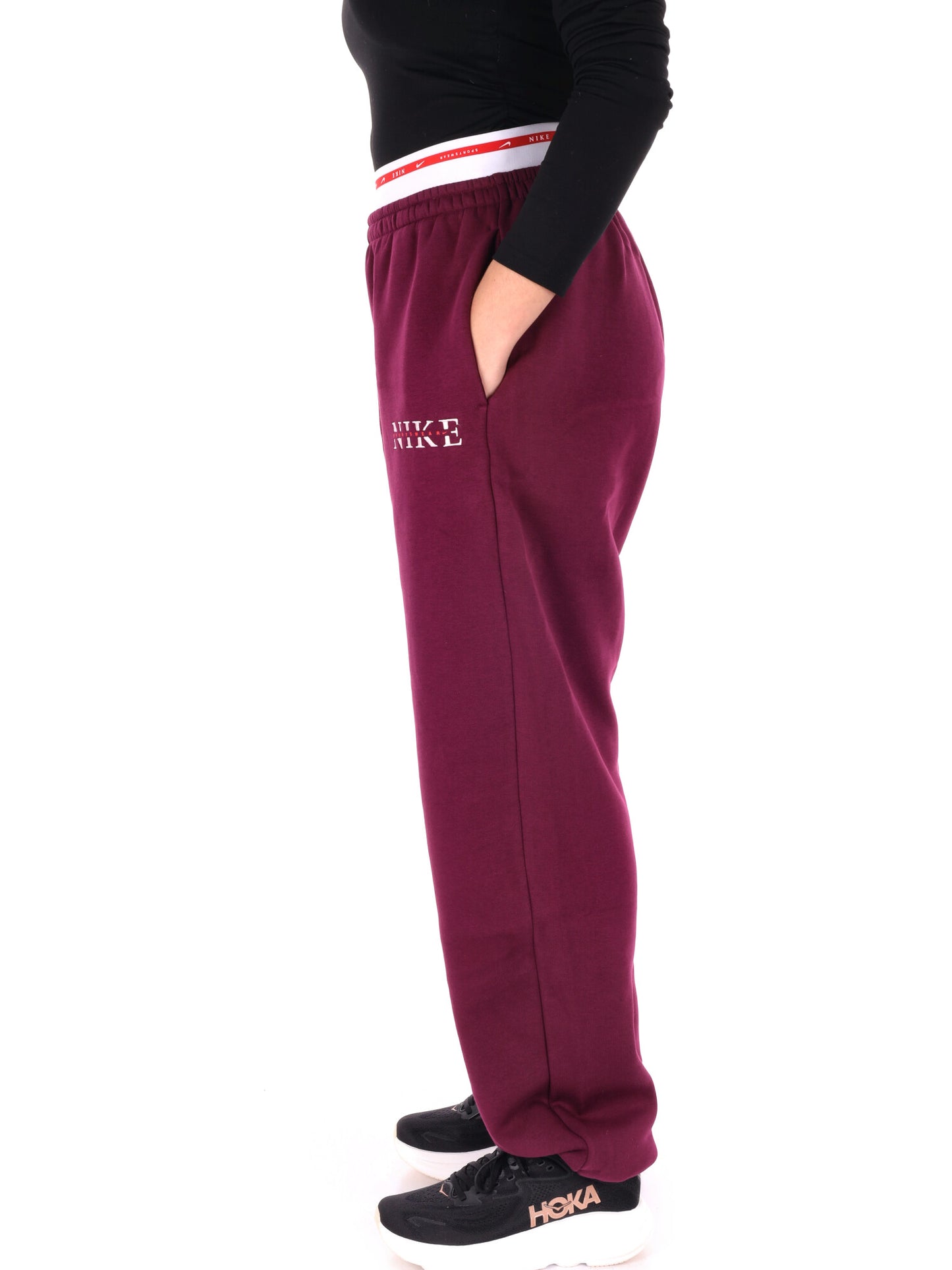 PANTALONE TUTA A VITA ALTA NIKE DA DONNA BORDEAUX