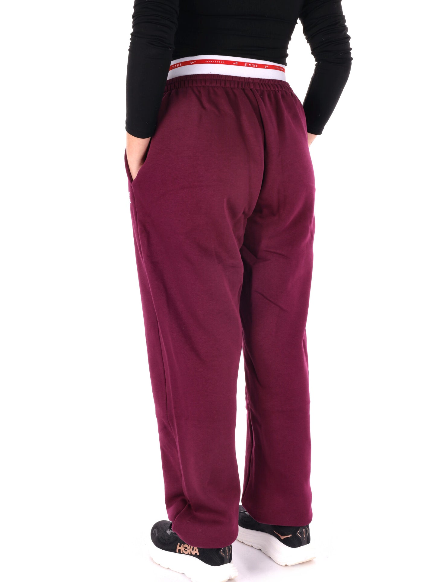 PANTALONE TUTA A VITA ALTA NIKE DA DONNA BORDEAUX