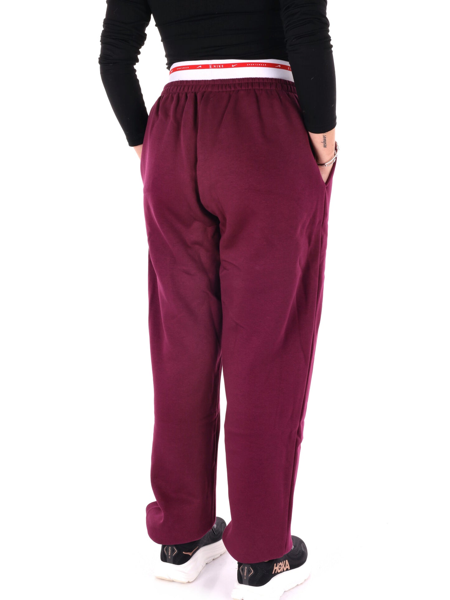 PANTALONE TUTA A VITA ALTA NIKE DA DONNA BORDEAUX